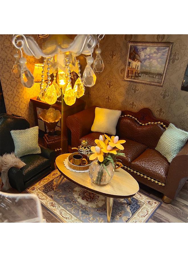 Bluejw European-style Diy Cabin Retro Doll House Building Dream High Pavilion Handmade Wooden Assembled Apartment Model Villa Gift - Image 3