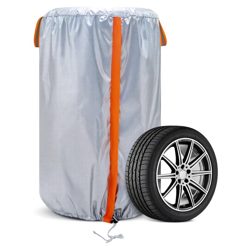 NEVERLAND Tire Covers for RV Wheel, Seasonal Tire Storage Cover Oxford Waterproof Tire Cover with Reflective Handle and Zipper for Outdoor and Indoor