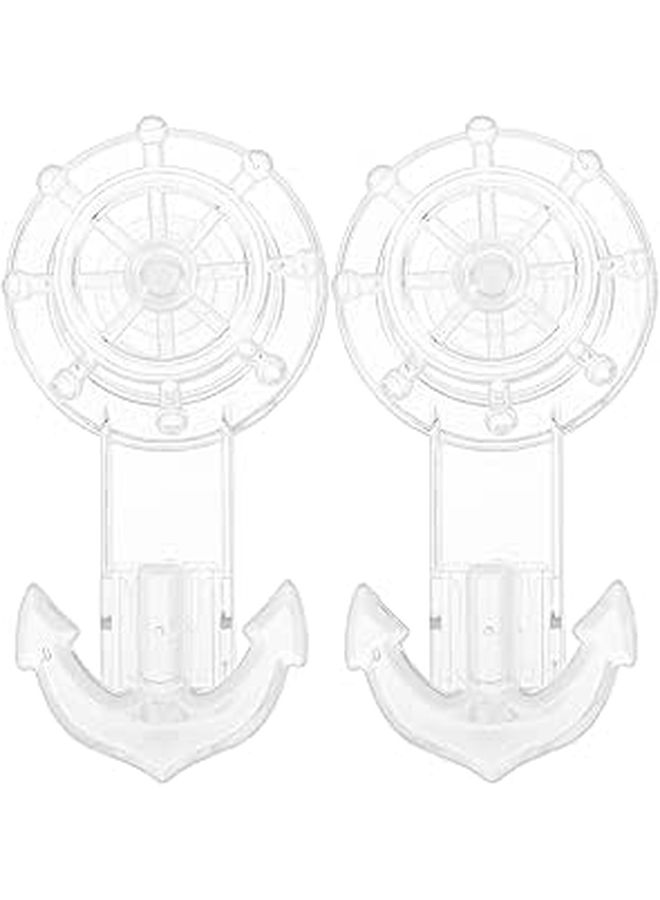 2 Pack Rotary Suction Cup Hooks For Bathroom Kitchen Wall Storage Black - Image 1