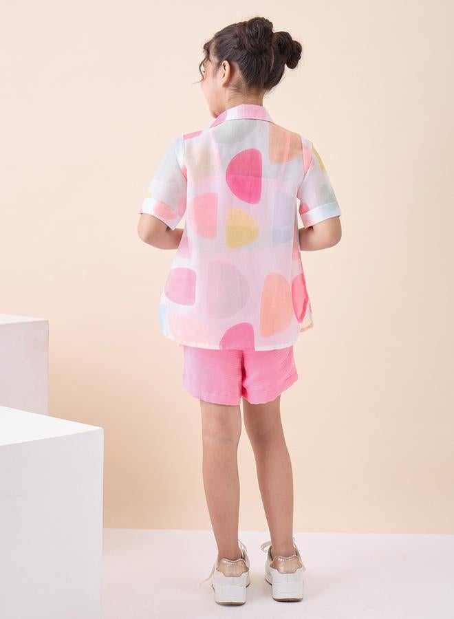 Stylo Bug Girls Pink Polka Dot Shirt And Shorts Set - Image 4