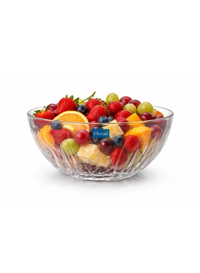 OCEAN GLASSES Ocean Reya Glass Salad and Fruit Bowl 2500 ml – 25 cm Large Clear Glass Mixing & Serving Bowl, Durable Elegant Design, Thailand Made Fruit, Salad & Kitchen Bowl - Image 1