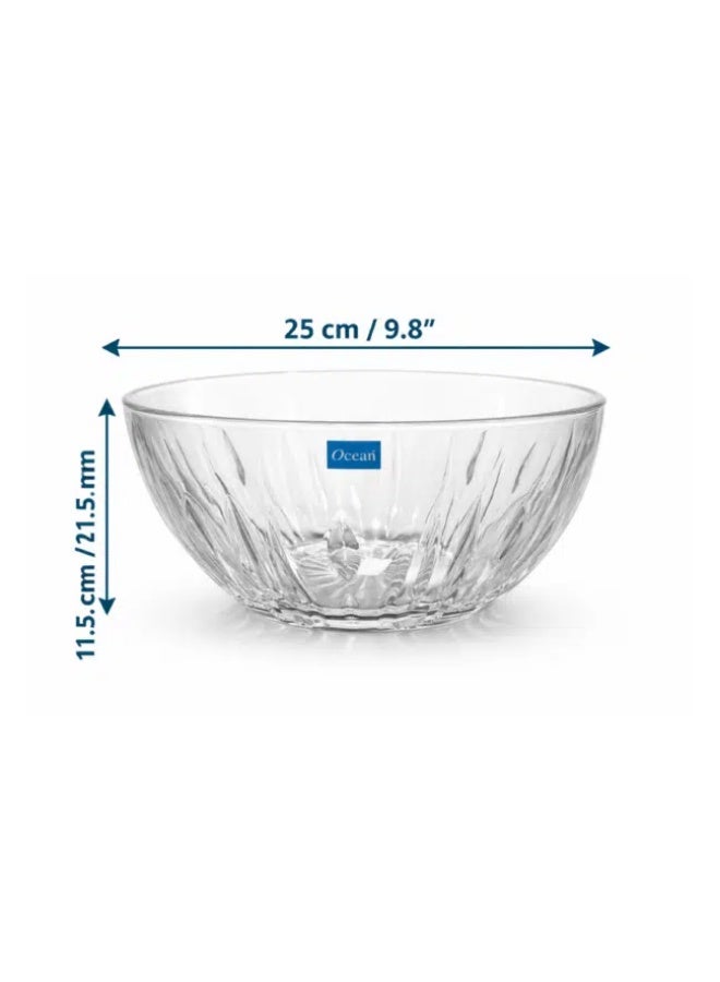 OCEAN GLASSES Ocean Reya Glass Salad and Fruit Bowl 2500 ml – 25 cm Large Clear Glass Mixing & Serving Bowl, Durable Elegant Design, Thailand Made Fruit, Salad & Kitchen Bowl - Image 2