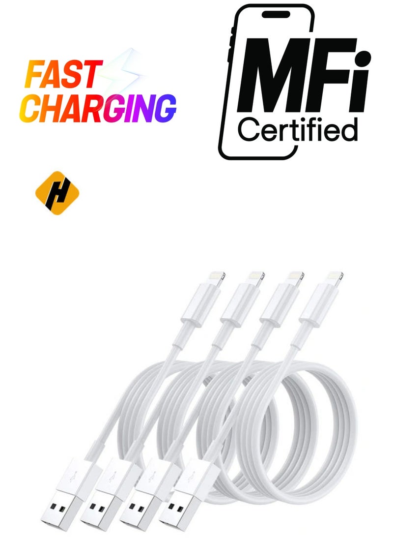 HuHa Apple iPhone Charger Cable, 4 Pack Original Lightning to USB Cables Apple MFI Certified 3 Ft, Fast iPhone Charging Cord for iPhone 11/11Pro/11Max  - Image 1