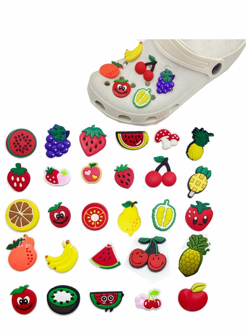 SYOSI Crocs Charms, Shoe Charm for Crocs, Fruit with Men Women Kids Girl Boy, Buckle Party Favors Birthday Gifts, Children Reward, 40 Pcs - Image 1