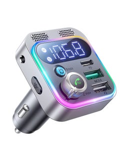 JOYROOM Bluetooth 5.3 Fm Transmitter For Car Joyroom Wireless Radio Adapter Stronger Dual Mics & Bass Boost Pd30W & Qc3.0 Bluetooth Car Adapter Clear Hands Free Calling Aux Output & U Disk  - Image 1