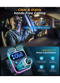JOYROOM Bluetooth 5.3 Fm Transmitter For Car Joyroom Wireless Radio Adapter Stronger Dual Mics & Bass Boost Pd30W & Qc3.0 Bluetooth Car Adapter Clear Hands Free Calling Aux Output & U Disk  - Image 5