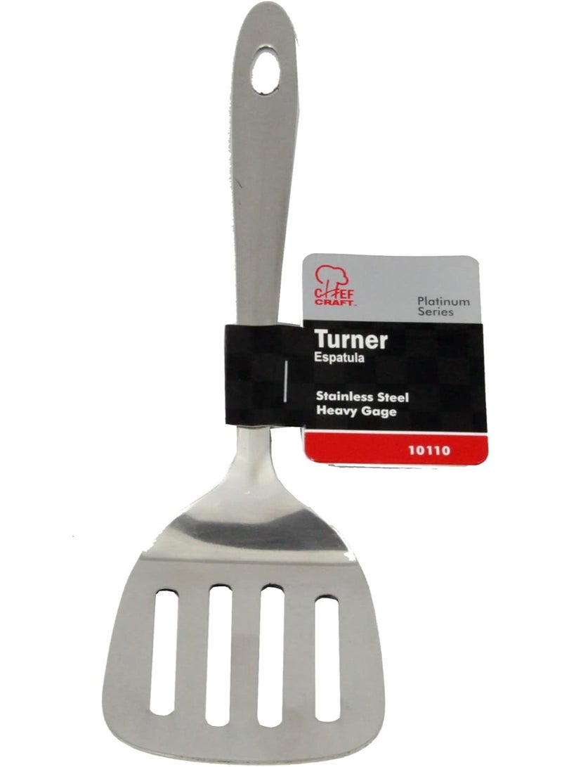 Chef Craft Select Turner/Spatula, 9.5 inch, Stainless Steel - Image 2