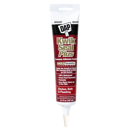 DAP Kwik Seal Plus Kitchen & Bath Adhesive Sealant, Biscuit, 5.5 Oz (7079818539) - Image 2