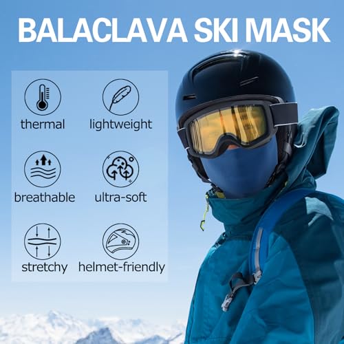 Oliumt Balaclava Ski Mask, Warm, Breathable & Lightweight, Full Coverage Fleece Winter Face Mask for Men & Women (Royal Blue) - Image 2