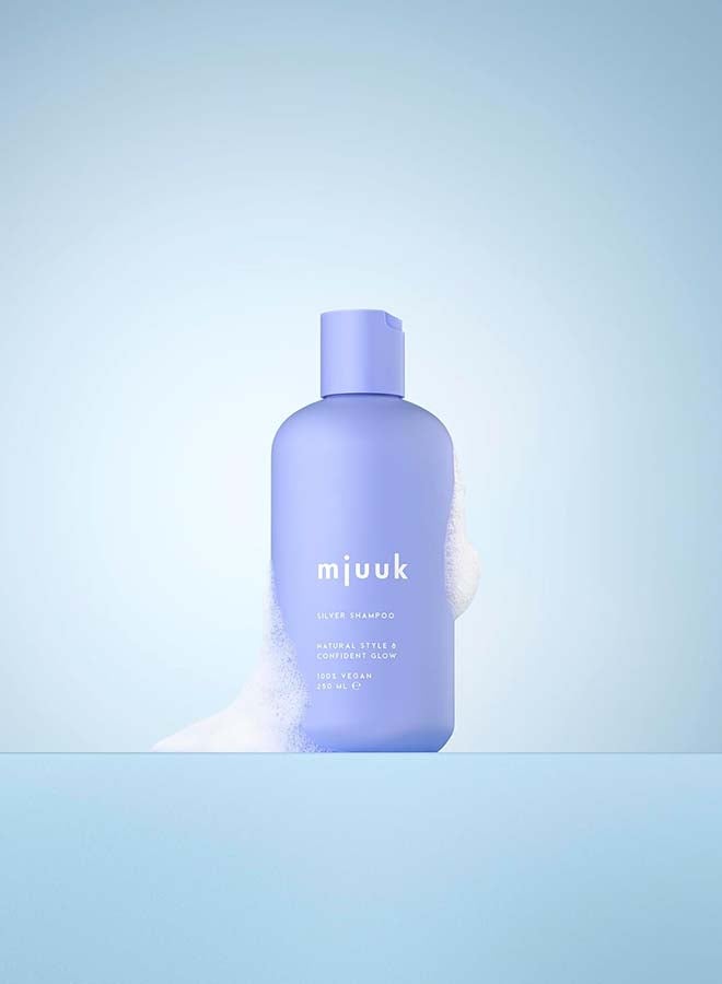 Mjuuk Silver Toning Shampoo | For Blonde Highlighted And Grey Hair | Anti-Brass Purple Pigment | Colour Correction | 100 Percent | Vegan 250ml - Image 2