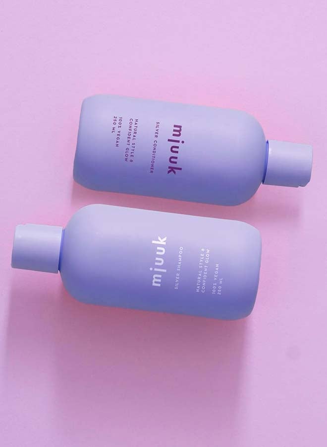 Mjuuk Silver Toning Shampoo | For Blonde Highlighted And Grey Hair | Anti-Brass Purple Pigment | Colour Correction | 100 Percent | Vegan 250ml - Image 3