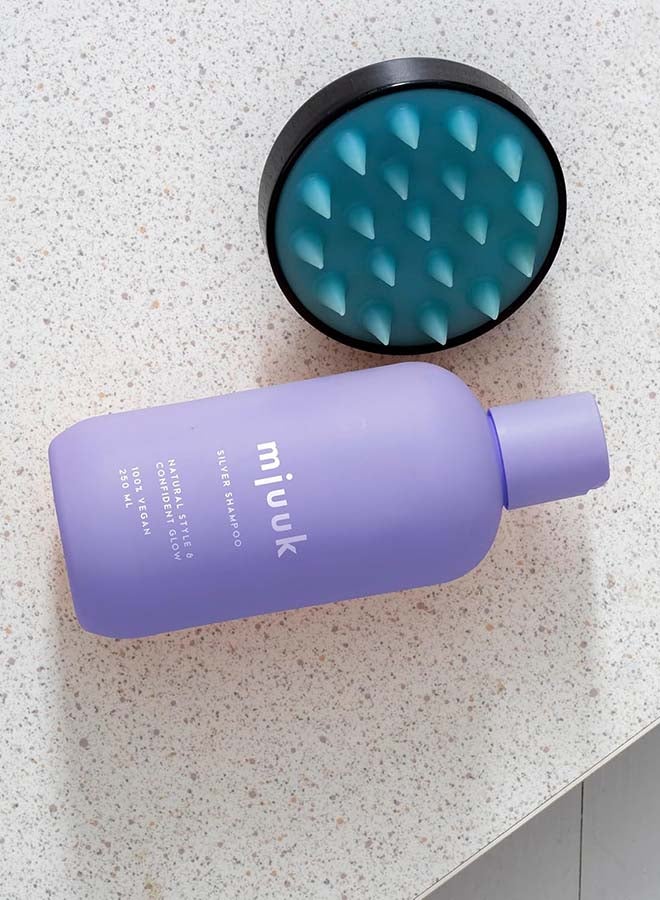 Mjuuk Silver Toning Shampoo | For Blonde Highlighted And Grey Hair | Anti-Brass Purple Pigment | Colour Correction | 100 Percent | Vegan 250ml - Image 4
