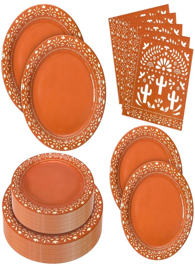 Dhnvcud 180Pcs Cielito Lindo Party Decoration,Platos De Barro Mexicanos Fiesta Paper Plates and Napkins Set for Mexican Theme Party Supplies,Servrs 60 Guests - Image 1
