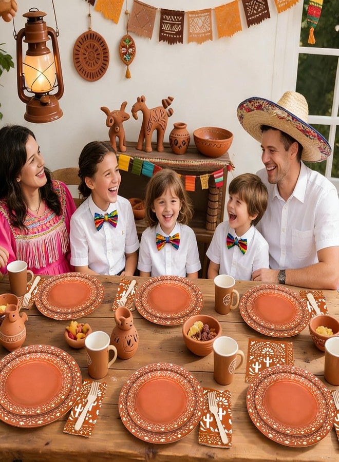 Dhnvcud 180Pcs Cielito Lindo Party Decoration,Platos De Barro Mexicanos Fiesta Paper Plates and Napkins Set for Mexican Theme Party Supplies,Servrs 60 Guests - Image 5
