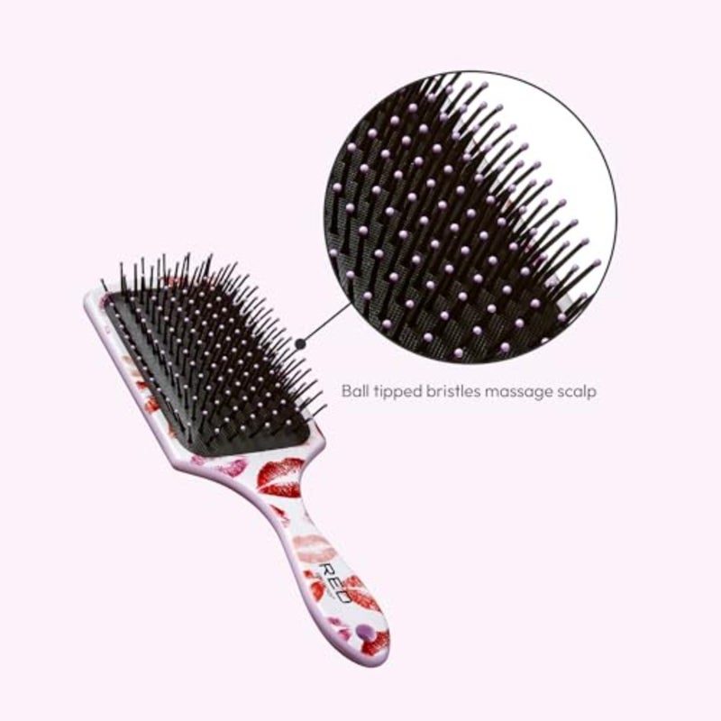 Red by Kiss Designed Brush, Easy Hair Detangling and Styling, Scalp Massage and Smoothing Hairbrush, Comfortable Cushion Pad, Wet Dry Hair - Image 4