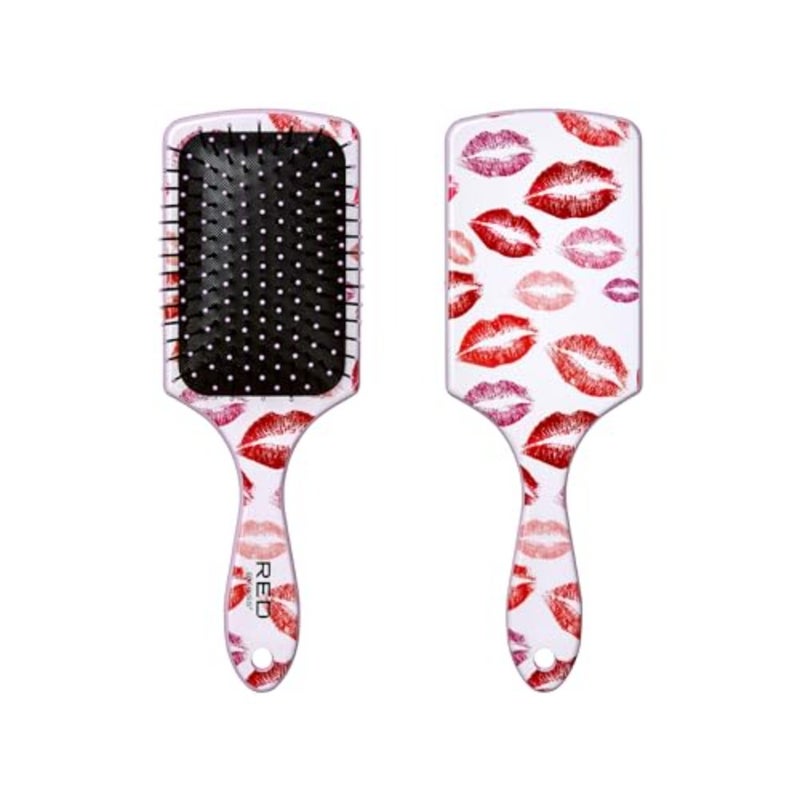 Red by Kiss Designed Brush, Easy Hair Detangling and Styling, Scalp Massage and Smoothing Hairbrush, Comfortable Cushion Pad, Wet Dry Hair - Image 1