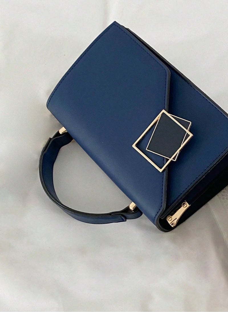 ارواق حقيبة يد مربعة أنيقة مزينة بزخارف معدنية، بسعة كبيرة، خفيفة الوزن، محمولة، محفظة صغيرة بغطاء سلسلة، حقيبة مربعة صغيرة للنساء مزينة بزخارف معدنية وسلسلة للفتيات - Image 2