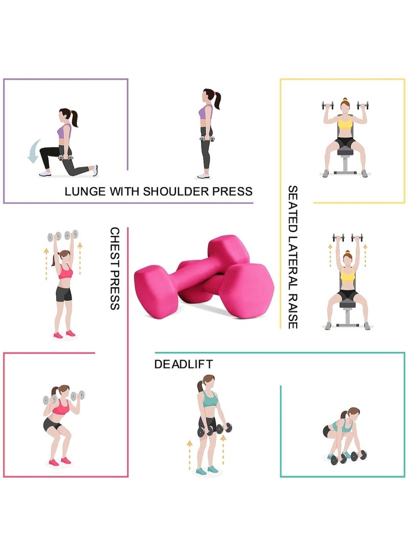 هويتك دمبل من النيوبرين 7 كجم، وردي/أحمر/أزرق - Image 4