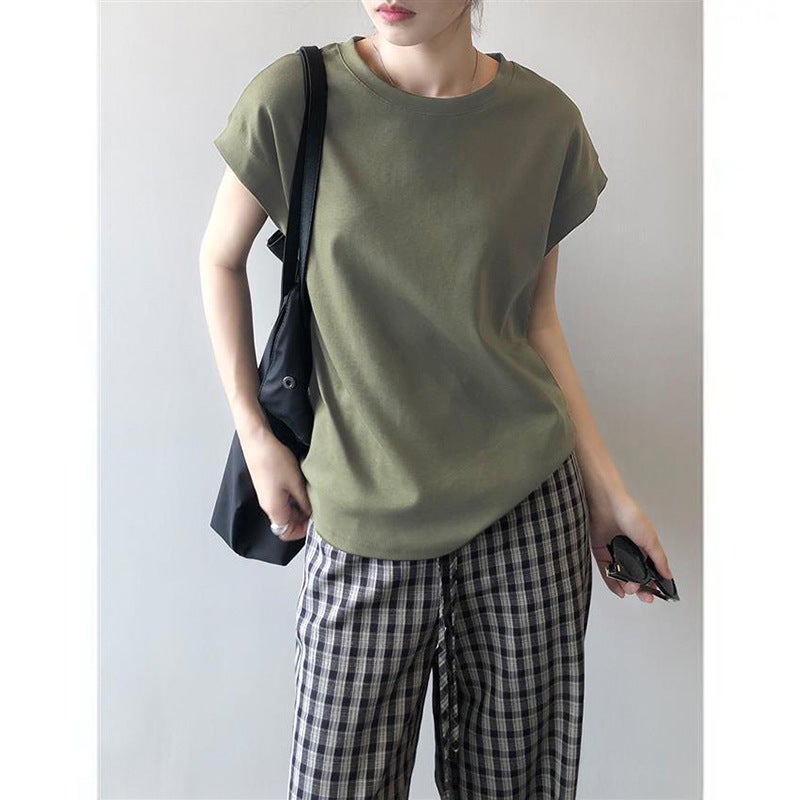 Korean-Style Hong Kong-Style Elegant All-Match Women'S Sleeveless Vest Top Design Sense Side Anti-Glare T-Shirt - Image 3