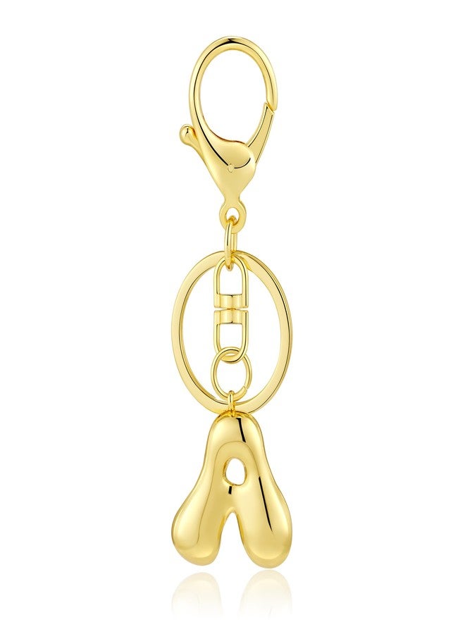 Kainier Gold Bubble Initial Keychain for Women Bag Charm Purse Key Alphabet Handbags Pendant Accessories Gift - Image 1