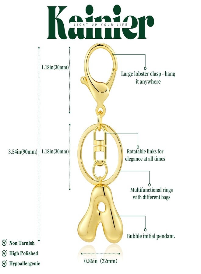 Kainier Gold Bubble Initial Keychain for Women Bag Charm Purse Key Alphabet Handbags Pendant Accessories Gift - Image 4