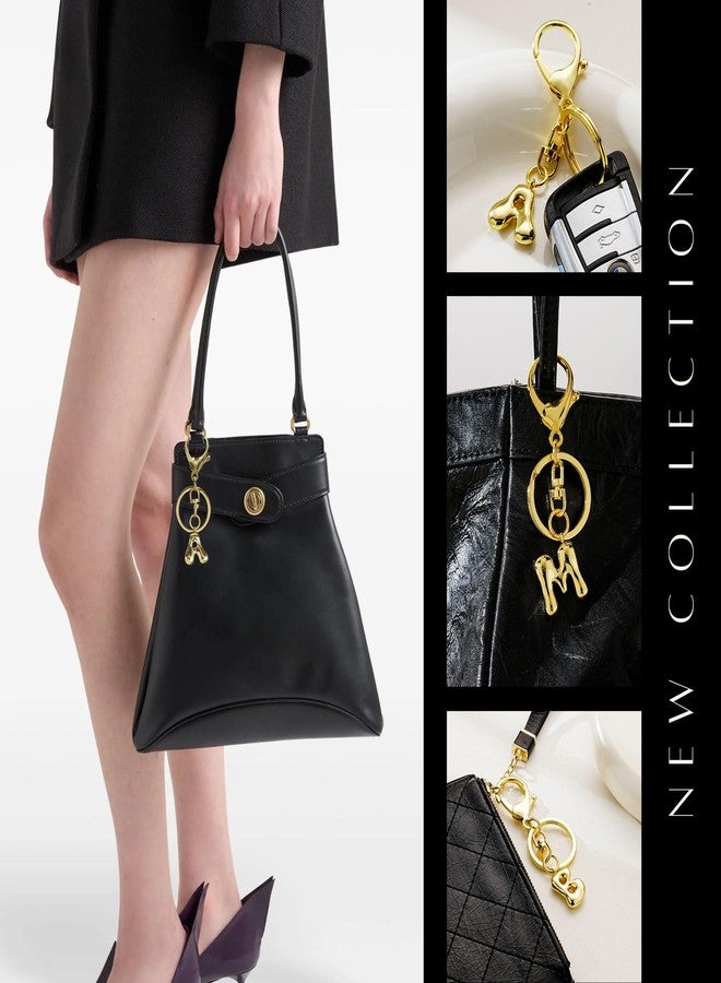 Kainier Gold Bubble Initial Keychain for Women Bag Charm Purse Key Alphabet Handbags Pendant Accessories Gift - Image 2