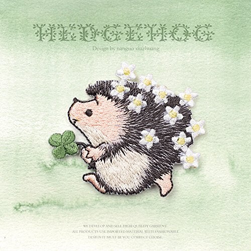 ZOOPOLR 2 Pcs Hedgehog Iron On Patches for Backpacks, Hats, DIY Sew on Applique Patch, Vintage Embroidered Patches for Repair Clothes, Jackets, Jeans - Image 5