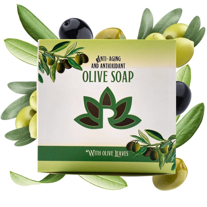 Relaxcation Organic Olive Soap Bar with Organic Olive Oil and Leaves - Anti-aging and Antioxidant Natural Cold Process Soap Handmade in USA - Image 2