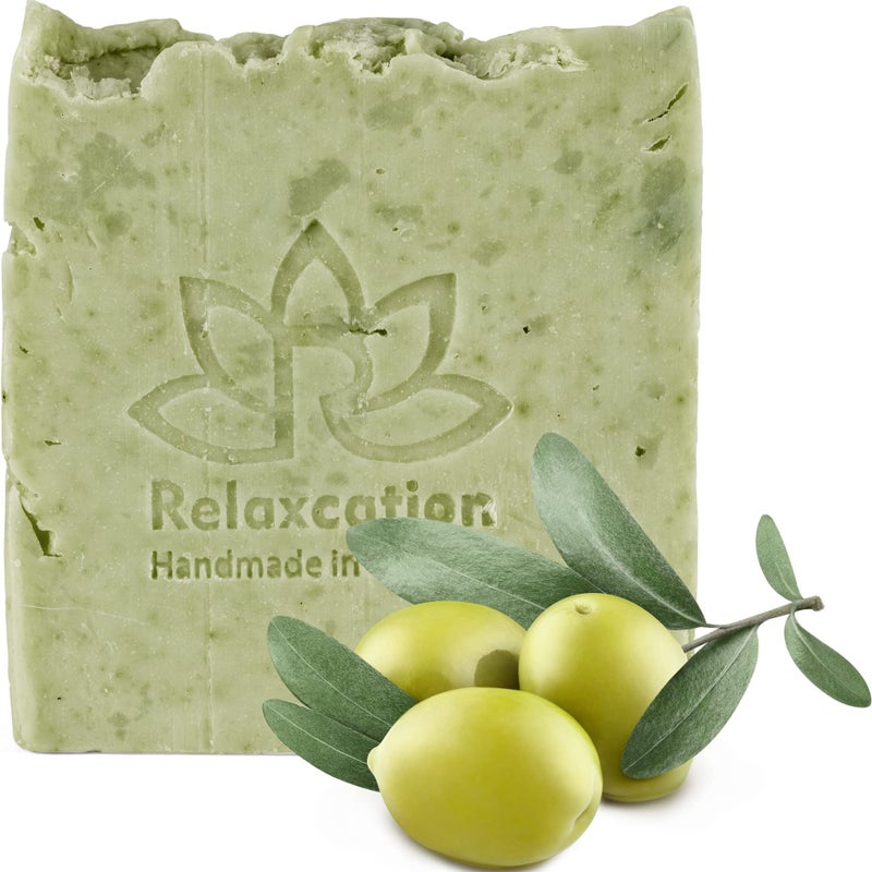 Relaxcation Organic Olive Soap Bar with Organic Olive Oil and Leaves - Anti-aging and Antioxidant Natural Cold Process Soap Handmade in USA - Image 1
