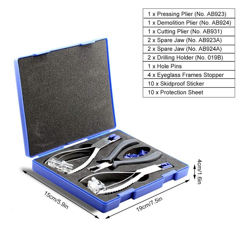 Cimenn Adjusting Glasses Plier, Professional Eyeglasses Plier Set Rimless Disassembly Glasses Frames Optical Tools Kit, Glasses Nose Pads Arm Pliers Hand Repair Repairing Tool Frames Eye Glasses Clamp - Image 3