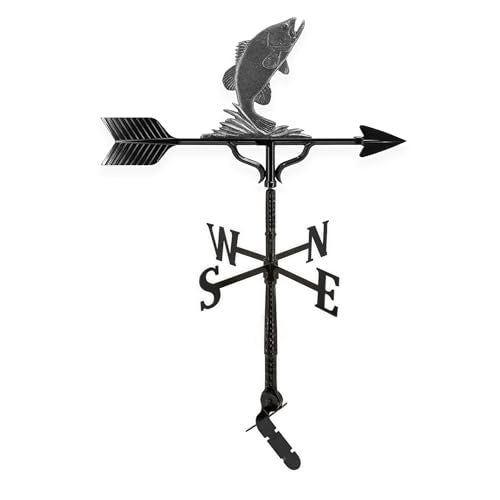 Montague Metal Products 32-Inch Weathervane with Swedish Iron Bass Ornament - Image 1