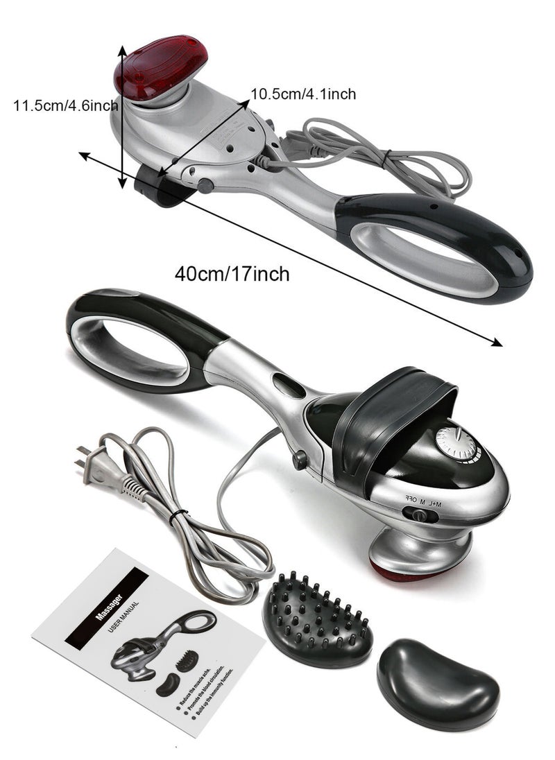 R.VIHAN - Handheld 2 In 1 Detachable Handle Full Body Massager Infrared Heating Vibration Deep Tissue Massage Electric Percussion For Neck Shoulder Back Arms Leg Foot Calf Muscle Relax Pain Hand Tension Relief - Image 1