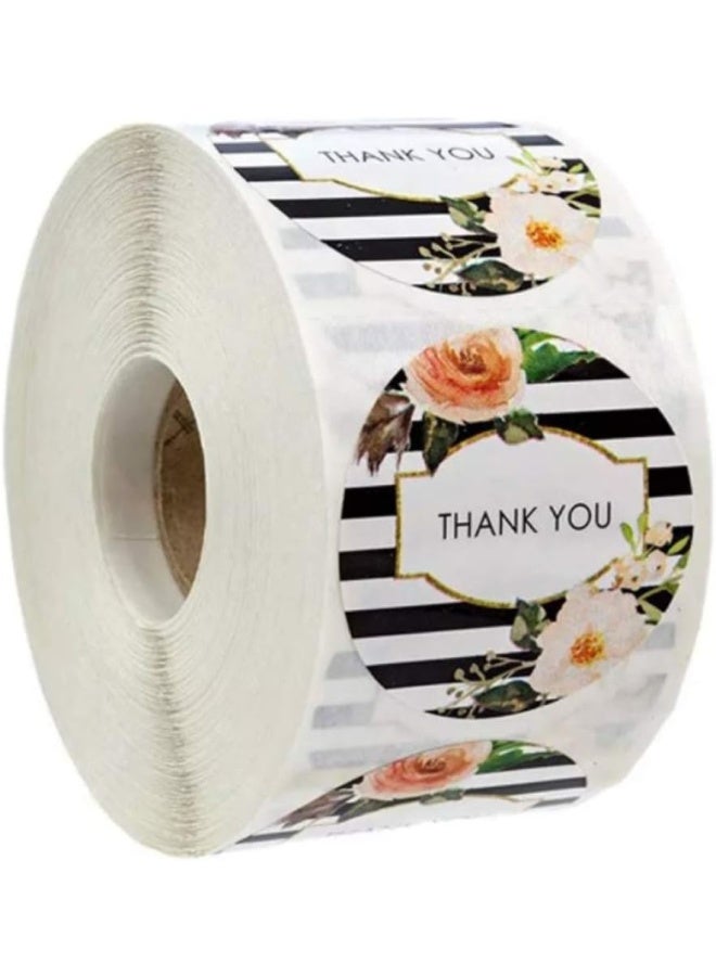 Premify ملصقات شكر بحجم 1 بوصة، 500 قطعة ملصقات شكر لتغليف الهدايا، تعبئة الخبز، أختام الظرف، الأعمال الصغيرة، عيد الميلاد، الزفاف، حقيبة تغليف الهدايا للحفلات، ملصق دائري للهدايا - Image 1