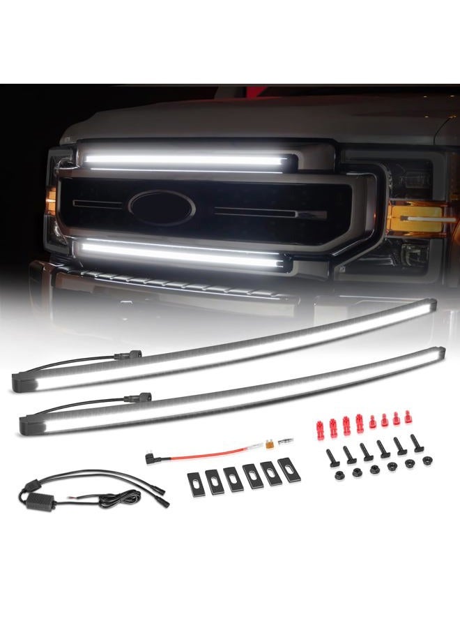 Niking Auto Dual 37'' LED Grille Light Kits Ford DRL LED Grille Accent Bar for 2017-2022 Ford F250/ F350 Super Duty LED Neon Front Grille Lights - Image 1