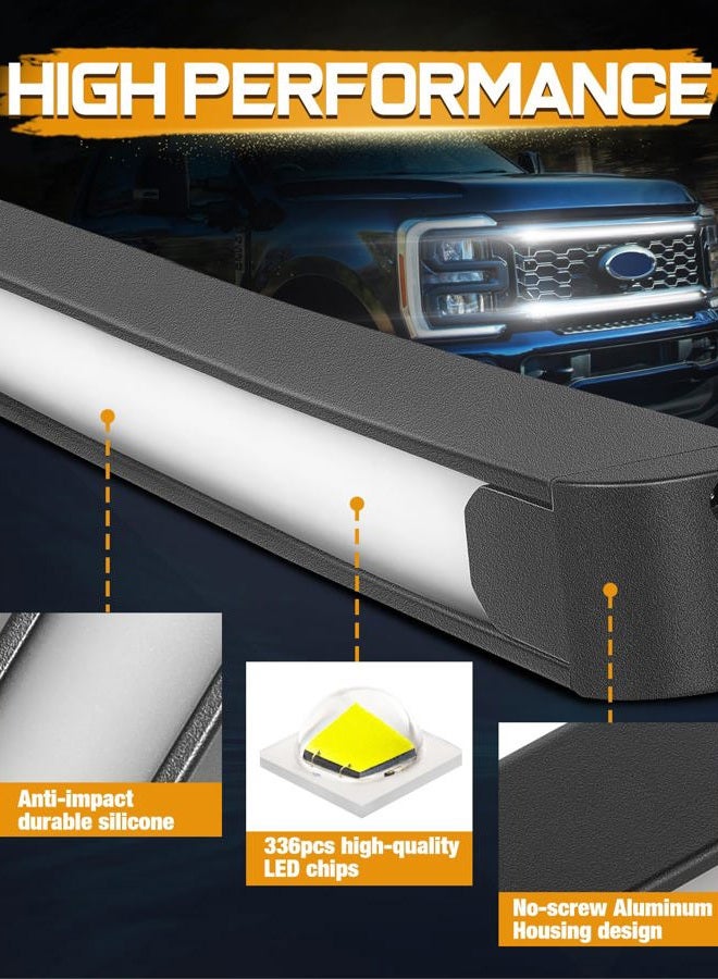 Niking Auto Dual 37'' LED Grille Light Kits Ford DRL LED Grille Accent Bar for 2017-2022 Ford F250/ F350 Super Duty LED Neon Front Grille Lights - Image 5