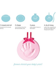 pearhead Pearhead Babyprints Newborn Baby Handprint or Footprint Keepsake Christmas Ornament Kit, Perfect Holiday Keepsake or Gift for New or Expecting Parents, Pink  - Image 2