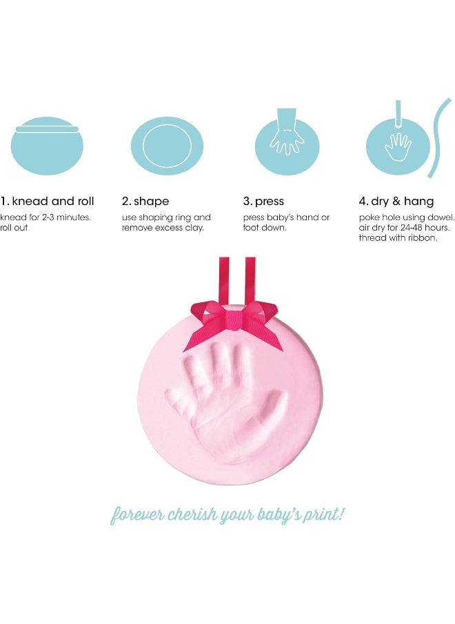 pearhead Pearhead Babyprints Newborn Baby Handprint or Footprint Keepsake Christmas Ornament Kit, Perfect Holiday Keepsake or Gift for New or Expecting Parents, Pink  - Image 2