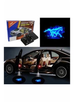 General 2-Piece LED Car Door Blue Horse Logo Projector Shadow Light Set  - Image 1
