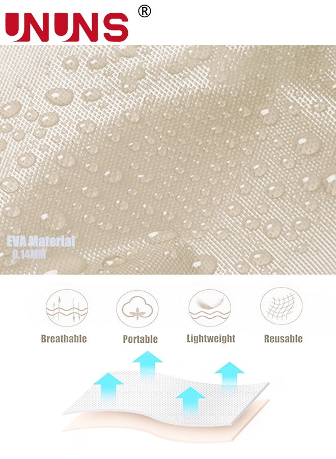 UNUNS Kids Raincoat,2 Pcs Kids Waterproof Thick Rain Ponchos For Kids,Reusable Emergency Rain Coats For Boys Girls,Kids Snow Rainwear Jacket with Hood and Drawstring,Portable EVA Rain Jacket,Pale Yellow - Image 3