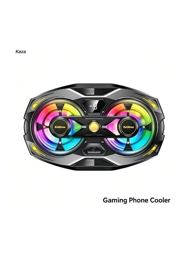 Dual Fan Semiconductor Phone Cooler with Digital Display, AI Smart Temperature Control, RGB Gaming Cooling Fan - Image 5