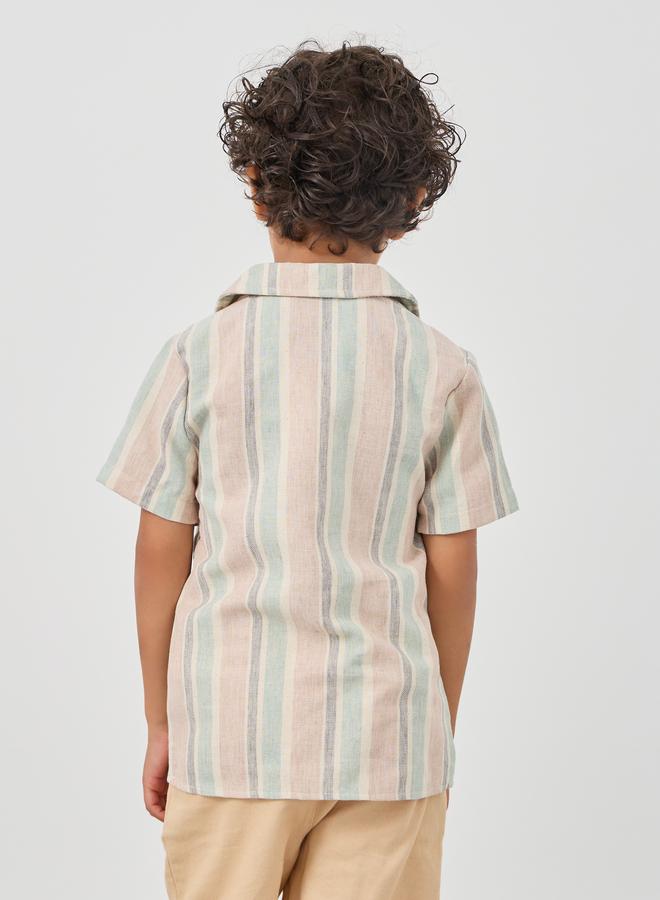Styli Styli Striped Buttoned Short Sleeve Shirt  - Image 4