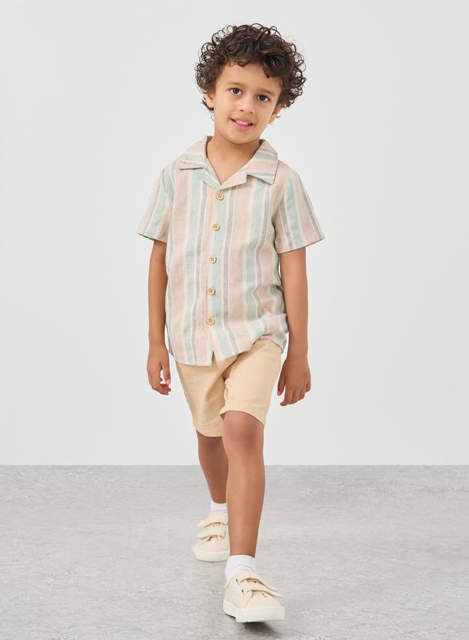 Styli Styli Striped Buttoned Short Sleeve Shirt  - Image 2