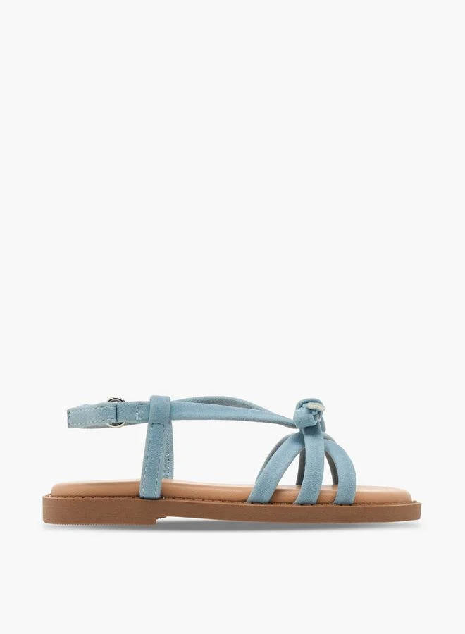 جونيورز Girls Bow Accent Hook & Loop Sandals