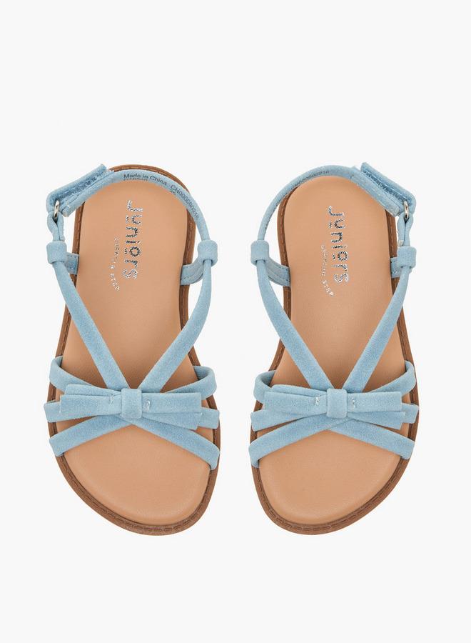 JUNIORS Girls Bow Accent Hook & Loop Sandals - Image 1