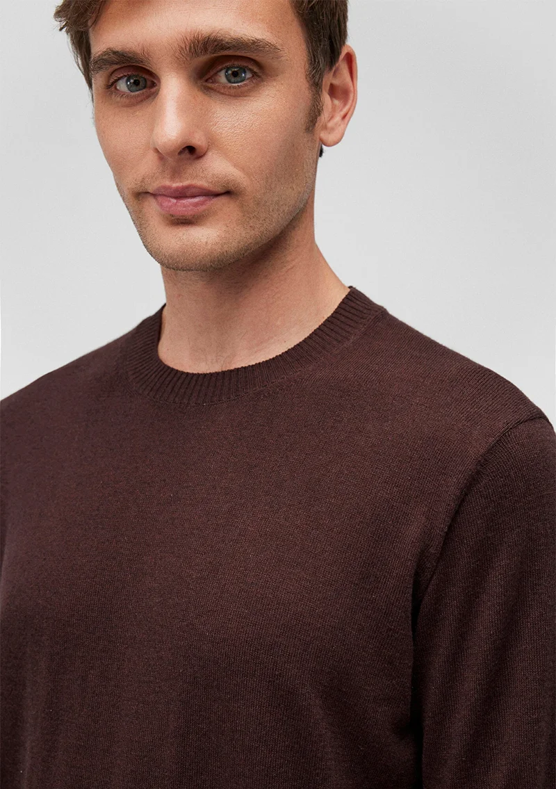 مافي Brown Crewneck Sweater
