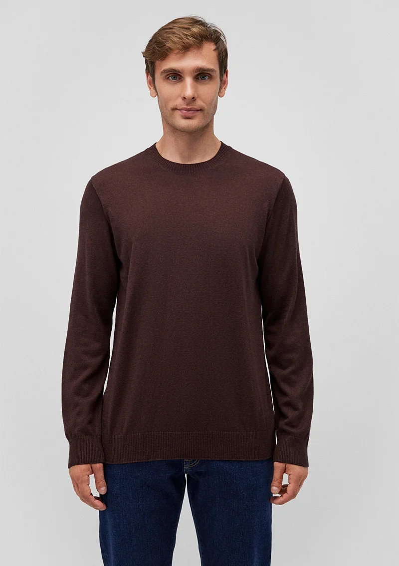 مافي Brown Crewneck Sweater