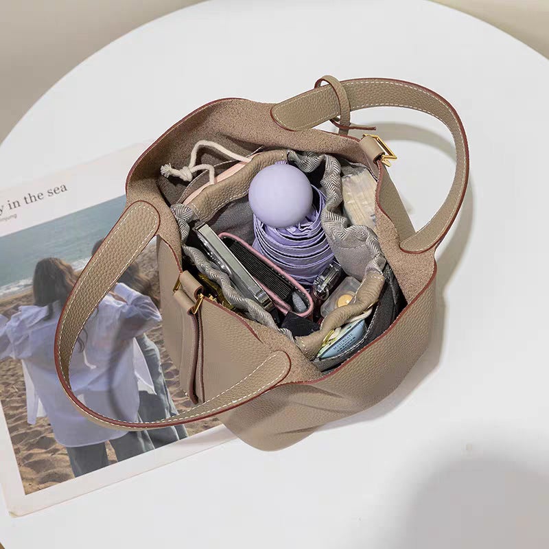 Guangzhou Factory Bags For Women Summer Bucket Bag Vegetable Basket Women'S Bag Genuine Leather Handbag Bridal Wedding Bag - Image 5
