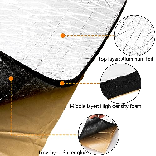 Hedume 394 mil 16 sqft Car Sound Deadening Mat, 15 Piece 15.7″x 9.8″ Car Sound Deadener, 10mm Thick Butyl Automotive Sound Deadener, Audio Noise Insulation and Dampening - Image 2