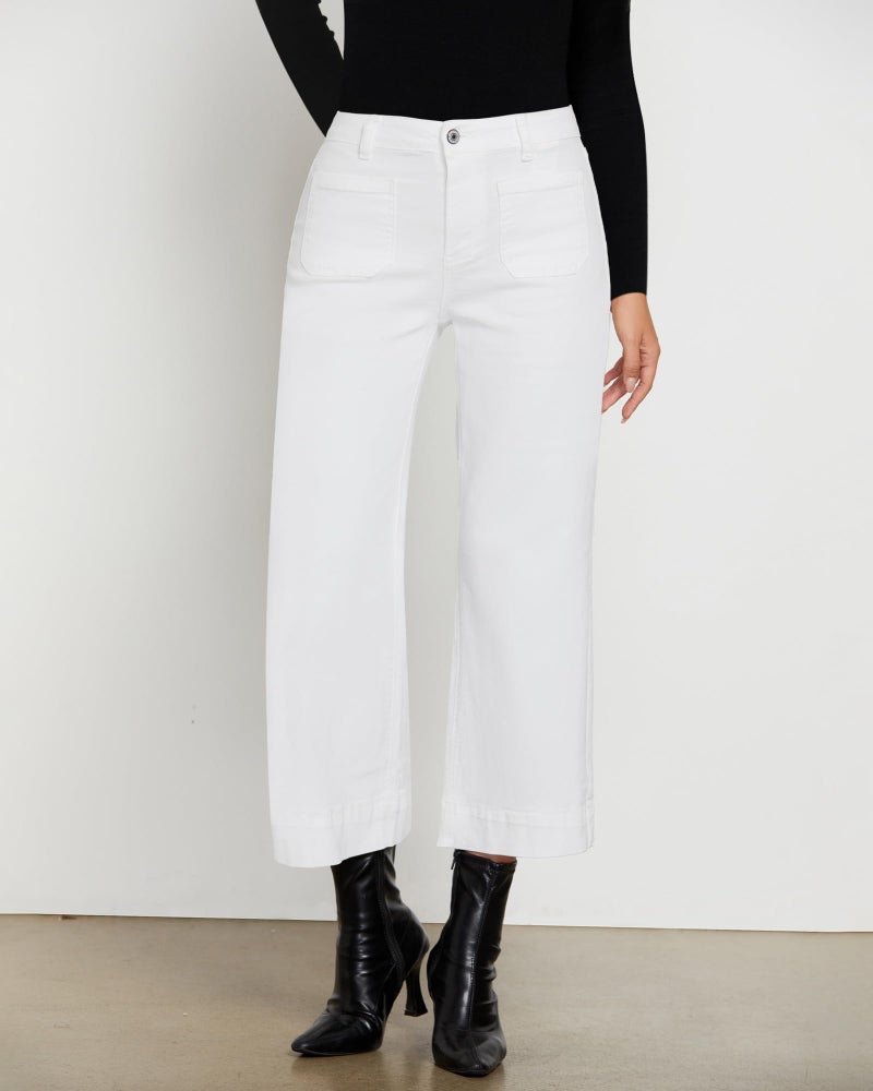 LookbookStore High Waisted Jeans for Women Wide Leg Cropped Jeans White Pants Concert Outfits for Women Size Medium Size 8 10 - Image 2