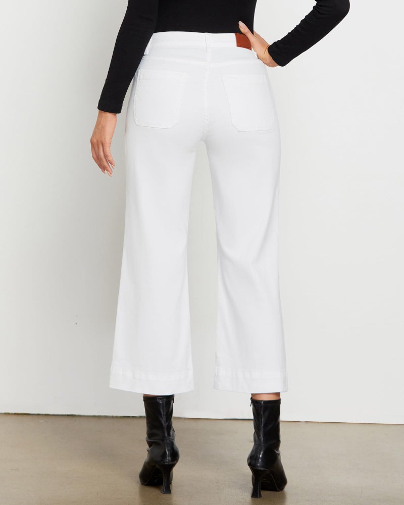 LookbookStore High Waisted Jeans for Women Wide Leg Cropped Jeans White Pants Concert Outfits for Women Size Medium Size 8 10 - Image 4